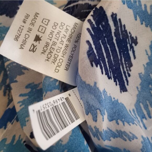 Blue Star One Size Blue White Cover Up Kimono Beach Dress - Picture 3 of 9